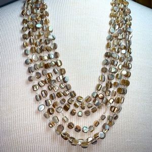 Mother of pearl multistrand necklace mop shell beach